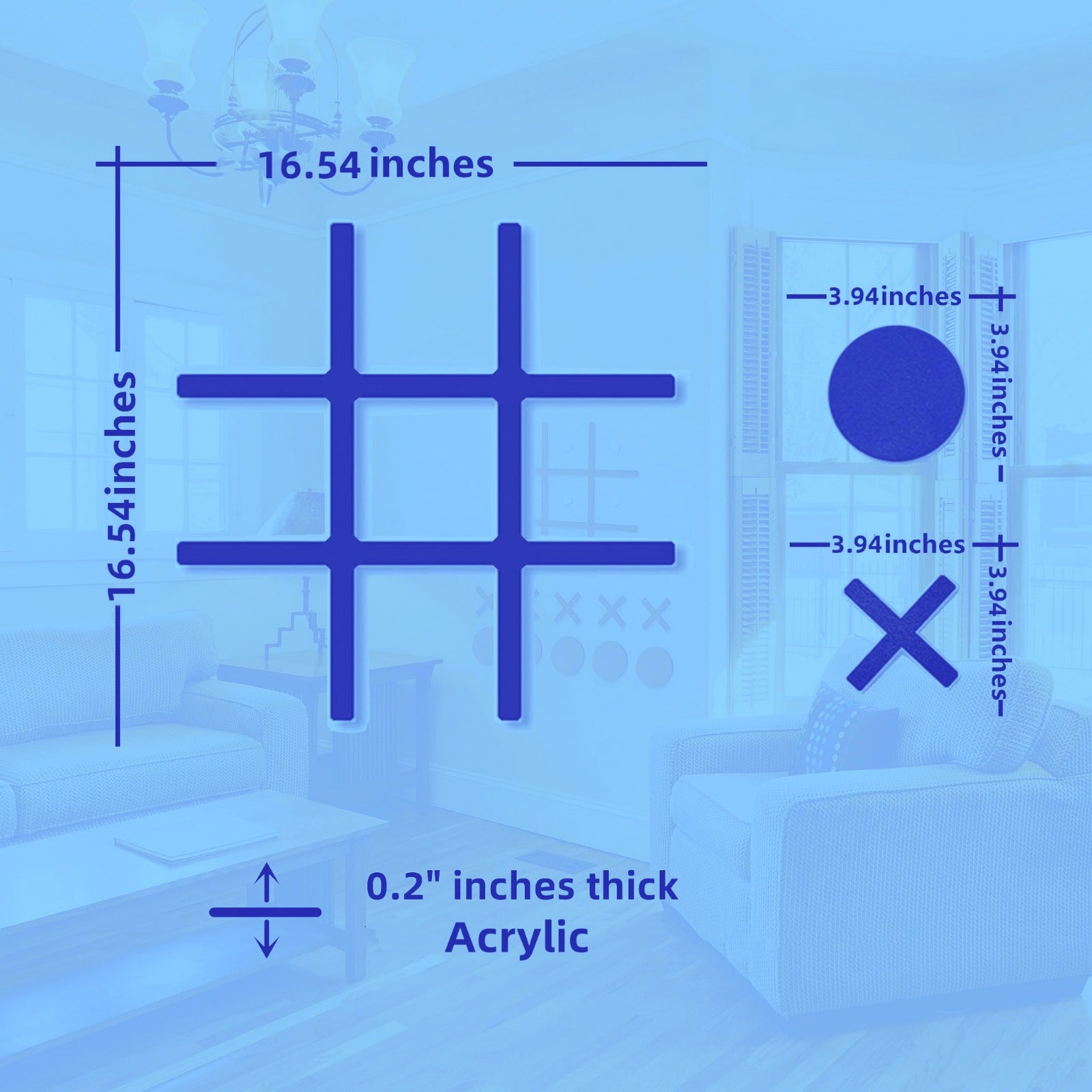 Wall Mounted Acrylic Tic Tac Toe